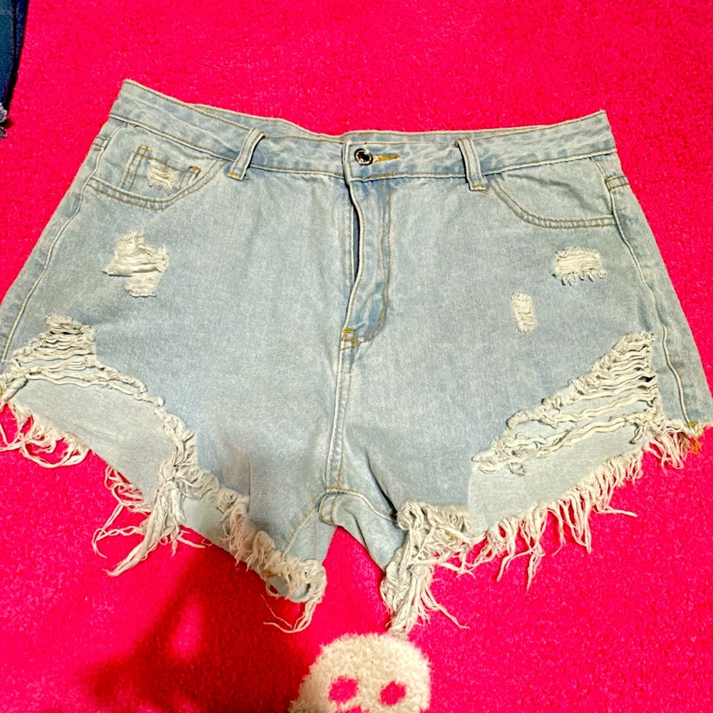 Jean distressed shorts